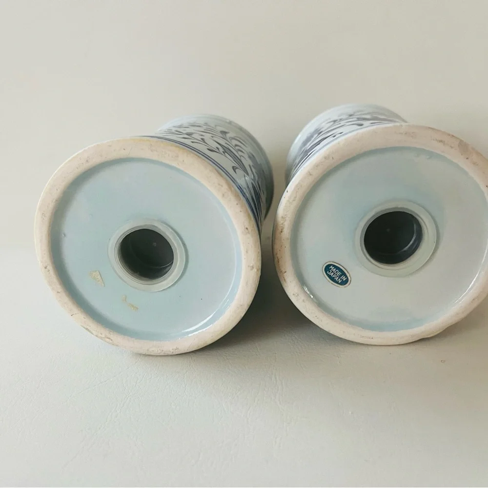 Ceramic Blue Floral Salt and Pepper Shaker Set
